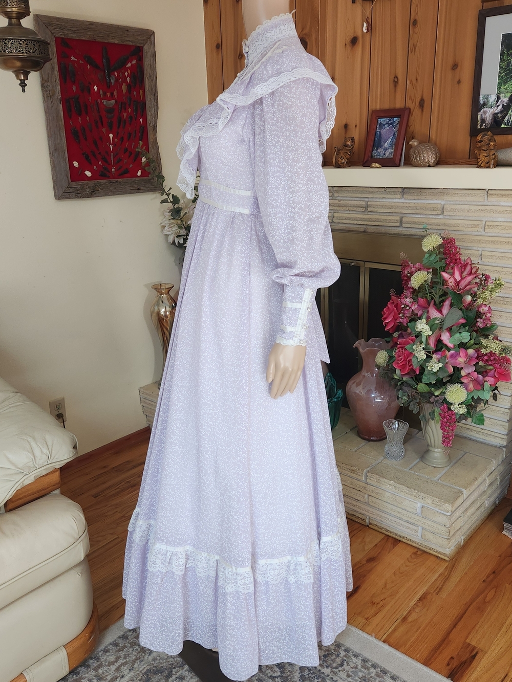 ✨ Dreamy Vintage 70s Lavender Gunne Sax Prairie Dress ✨ - Picture 2 of 12